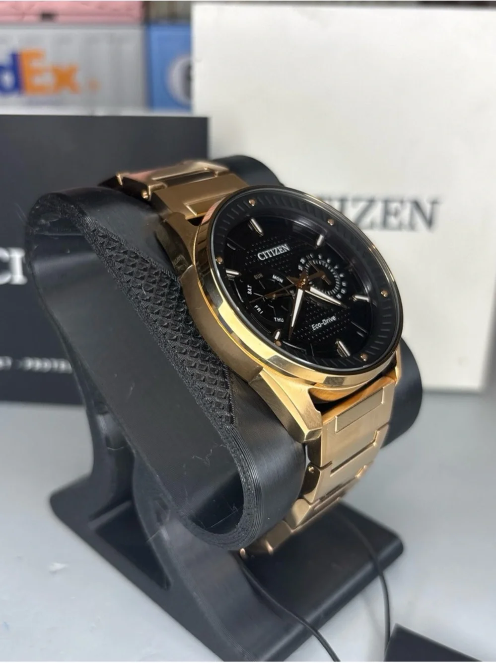 Citizen Gold and Black Eco-Drive Men's Watch